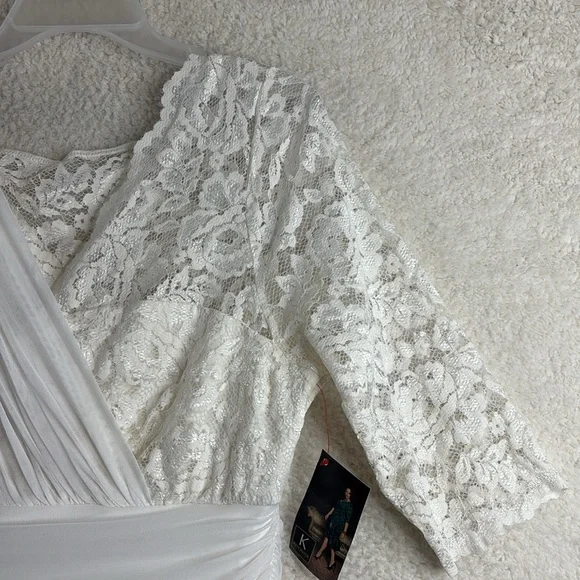 NWT Kiyonna Bridal Womens Elegant White Ruched Waist Wedding Gown Size 2X PLUS - Picture 7 of 14